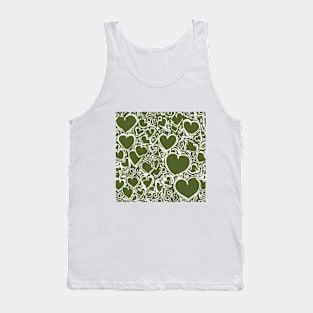 Heart Olive Green Shadow Silhouette Anime Style Collection No. 240 Tank Top